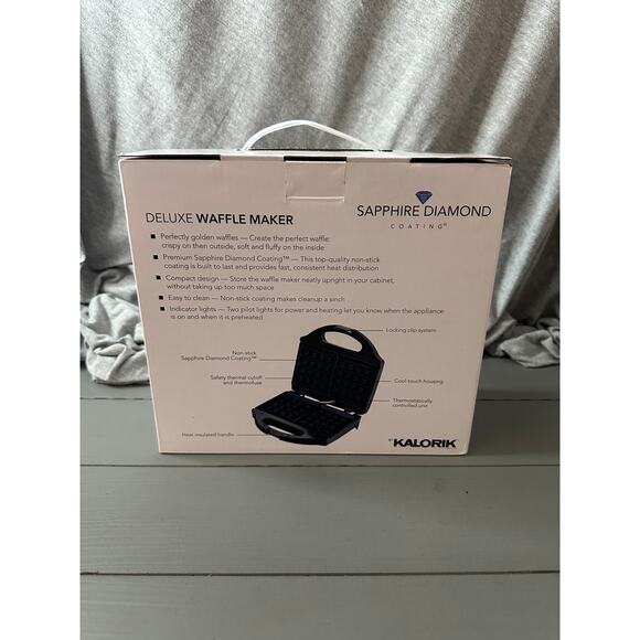 NIB~Deluxe Waffle Maker-Kalorik Sapphire Diamond Coating-Never Used - Picture 3 of 5